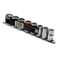 JUEGO DE 8 DADOS 1/2" MILIMETRICOS  WOLFOX 2029